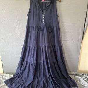 Lilly Pulitzer Deep Blue Maxi Dress with Button Details